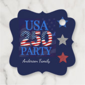 USA建国250周年記念パーティーのお礼タグ（名入れ可能） フェイバータグ (裏面)