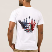 USA建国250周年記念愛国イーグル戦闘機 Tシャツ (裏面)