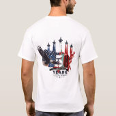 USA建国250周年記念 パトリオティックイーグル戦闘機  Tシャツ (裏面)