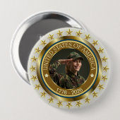 USA建国250周年記念 パトリオティック 1776-2026 缶バッジ (正面&裏面)