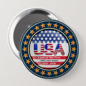 USA建国250周年記念 パトリオティック 1776-2026 缶バッジ (正面&裏面)