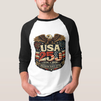 USA建国250周年記念 1776-2026 メンズ パトリオティック Tシャツ