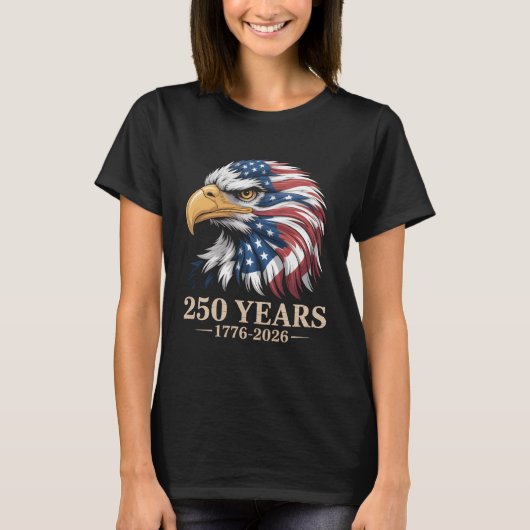 USA建国250周年記念Tシャツ 1776-2026 怒りのワシ Tシャツ (正面)