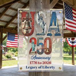 USA建国250周年 アメリカ史 レトロ アンティーク アクリルサイン