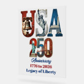 USA建国250周年 アメリカ史 レトロ アンティーク アクリルサイン (傾斜)