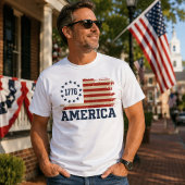 USA建国250周年 ヴィンテージ1776 アメリカ ディストressedフラグ Tシャツ