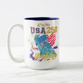 USA建国250周年 7月4日 1776-2026 (左) ツートーンマグカップ (左)