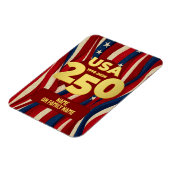 USA建国250年愛国赤白青ゴールド マグネット (左側)
