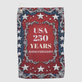 USA建国250年記念 ビンテージシルバースターズアート ゴルフタオル (正面)