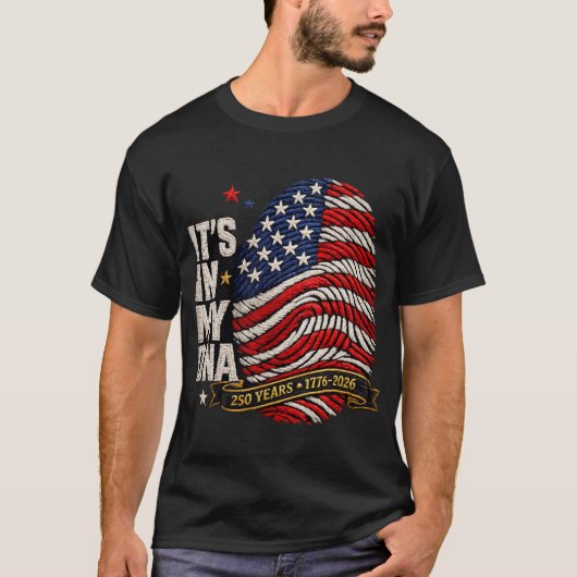 USA建国250年 アメリカのDNA Tシャツ (正面)