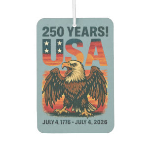 USA建国250年 - 愛国ハクトウワシ 7月4日 2026 カーエアーフレッシュナー