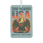 USA建国250年 - 愛国ハクトウワシ 7月4日 2026 カーエアーフレッシュナー (裏面)