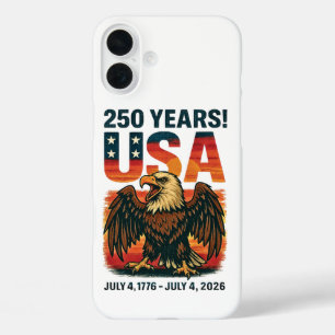 USA建国250年 - 愛国的なハクトウワシ 7月4日 2026 iPhone 16 PLUSケース