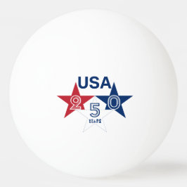 USA建国250年 - 赤と白と青の星デザイン 卓球ボール