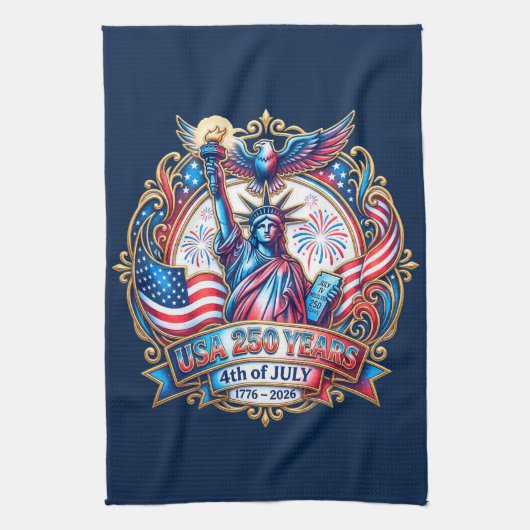 USA建国250年 7月4日 1776-2026 キッチンタオル (縦)