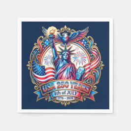 USA建国250年 7月4日 1776-2026 スタンダードカクテルナプキン