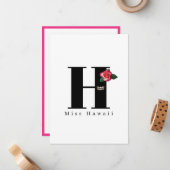 USA恋しく思クラウンフラットノートカード – バラ ノートカード (正面/裏面インサイチュ)