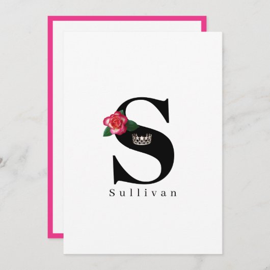 USA恋しく思クラウンフラットノートカード – バラ ノートカード (正面/裏面)