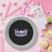 USA恋しく思スタイルシルバークラウン9"紙プレート ペーパープレート (パーティー)