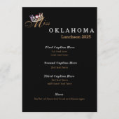 USA恋しく思スタイルブラックきらめくランチョンプログラムカード メニュー (正面)