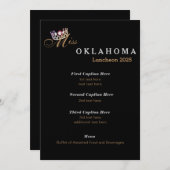 USA恋しく思スタイルブラックきらめくランチョンプログラムカード メニュー (正面/裏面)