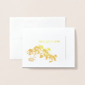 USA恋しく思スタイルページェント蘭フォイルありがとう 箔カード (封筒付き正面)