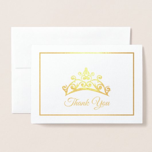 USA恋しく思スタイルページャントゴールドフォイルティアラカード 箔カード (封筒付き正面)