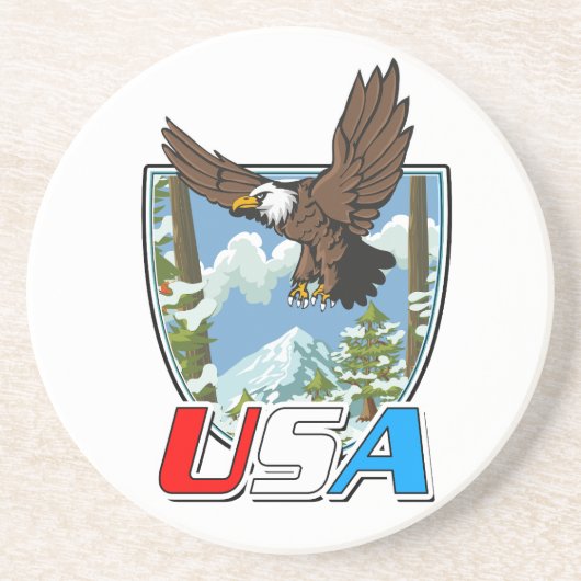 USA愛国ロゴ コースター (正面)