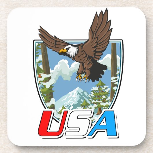 USA愛国ロゴ コースター (正面)