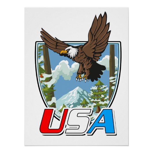 USA愛国ロゴ ポスター (正面)