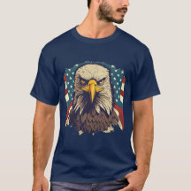USA愛国ワシ アメリカ国旗 7月4日Tシャツ