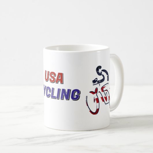 USA愛国主義サイクリング コーヒーマグカップ (正面右)