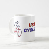 USA愛国主義サイクリング コーヒーマグカップ (正面左)