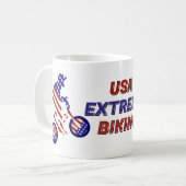 USA愛国心BMXサイクリング コーヒーマグカップ (正面左)
