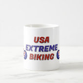 USA愛国心BMXサイクリング コーヒーマグカップ (中央)