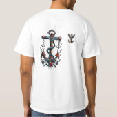 USA愛国旗文字デザインTシャツ Tシャツ (裏面)