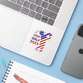 USA愛国男子ゴルフ シール (ノートパソコンとiPhone)