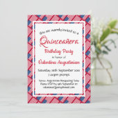 USA愛国的キンセアニラ誕生日 パーソナライズされた 招待状 (スタンド正面)