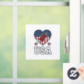 USA愛国花火ハートビンテージ ベクター シー ウィンドウサイン (ホーム)