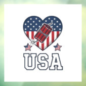 USA愛国花火ハートビンテージ ベクター シー ウィンドウサイン (シート3)