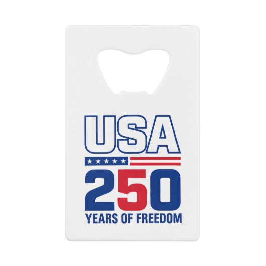 USA独立250周年記念愛国的なフラグデザイン クレジットカード栓抜き (正面)