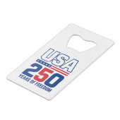 USA独立250周年記念愛国的なフラグデザイン クレジットカード栓抜き (正面アングル)