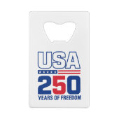 USA独立250周年記念愛国的なフラグデザイン クレジットカード栓抜き (裏面)