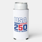 USA独立250周年記念愛国的なフラグデザイン スリム缶クーラー (Seltzer裏面)