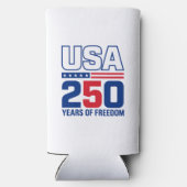 USA独立250周年記念愛国的なフラグデザイン スリム缶クーラー (裏面)
