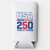 USA独立250周年記念愛国的なフラグデザイン スリム缶クーラー (正面)