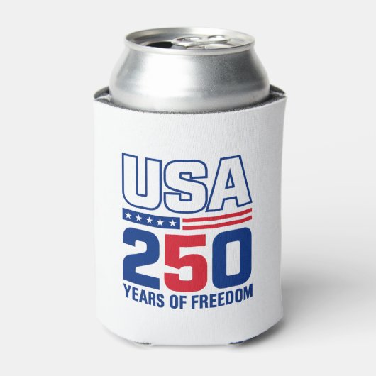 USA独立250周年記念愛国的なフラグデザイン 缶クーラー (缶正面)