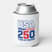 USA独立250周年記念愛国的なフラグデザイン 缶クーラー (缶裏面)