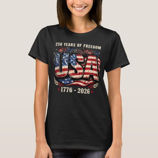 USA独立250周年記念Tシャツ | 1776–2026 愛国心 Tシャツ (正面)