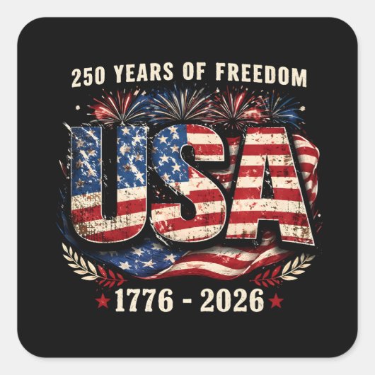 USA独立250周年 | 1776–2026 パトリオット スクエアシール (正面)